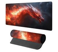 Dragon Mouse Mat, Mouse Pad 700x300x3mm, Desk Mat Large, XXL Gaming Mousepad, Desk Accessories Keyboard Pad, Office Accessories Gaming Mousemat, for Computers Laptop Office Large Mousemat, Red N-5912
