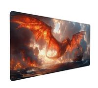 Dragon Mouse Pad Large 1200x600x3 mm, Red Gaming Mouse Pad Waterproof Desk Mat with 3MM Stitched Edges, Non-Slip Rubber Base Mousepad Computer Accessories for Gaming, Office, Home, Gifts -lsy260376
