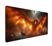Dragon Mouse Pad Large 900x300x3 mm, Red Gaming Mouse Pad Waterproof Desk Mat with 3MM Stitched Edges, Non-Slip Rubber Base Mousepad Computer Accessories for Gaming, PC, Office, Home, Gifts -lsy2603KC