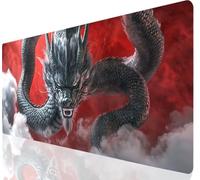 Dragon Mouse Pad Large Mouse Mat Red XXL 1000 x 500 mm Gaming Keyboard Lmproved Precision and Speed, Mousepad With Stitched Edge Anti-Slip, Desk Mat Waterproof Rubber,Desk Pad for Gaming Laptop a-2328