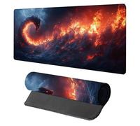 Dragon Mouse Pad, Mouse Mat 1200x600x3mm, Stitched Edge Design XXL Desk Mat Large, Desk Accessories Gaming Mousemat, Office Accessories Keyboard Pad, for Gaming PC Office Large Mousepad, Grey W-6901
