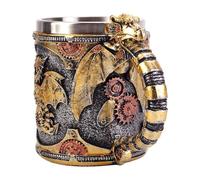 Dragon Mug, Stainless Steel, Medieval, Double Wall, Sculpture Design, 5.83 x 4.33 Inches Beer Coffee Use, Family Gift, Camping Picnic, Shelf Decoration