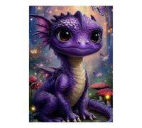 Dragon Mushroom Butterfly 1000pcs Mini Puzzle For Family Challenging | 52x38cm Cardboard Living Room Decor Durable Structure Birthday Gift Anxiety Relief