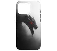 Dragon - Mystical Black and White Emerging from the Mist Case for iPhone 16 Pro