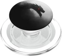 Dragon - Mystical Black and White Emerging from the Mist PopSockets PopGrip for MagSafe
