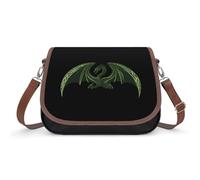 Dragon Mythology Mythical Creature Fashion Crossbody Handbags for Women Leather Shoulder Bag Purses with Wide Strap