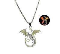 Dragon Necklace Stainless Steel Dragon Necklace Glow in the Dark Dragon Necklace for Women Men Summer Graduation Necklace Jewelry Gift, Metal, No Gemstone