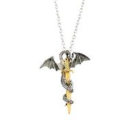 Dragon Necklaces for Women Men, Novelty Glow in the Dark Luminous Pendant Necklace Vintage Retro Sword Wing Charm Gothic Punk Hip Hop Neck Chains Jewelry GiftDeft and Professional