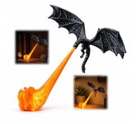 Dragon Nook Light, 3D Printed Fire Breathing Dragon Lamp for Bookshelf