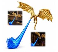 Dragon Nook Light, 3D Printed Fire Breathing Dragon Lamp for Bookshelf