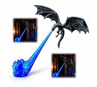 Dragon Nook Light, 3D Printed Fire Breathing Dragon Lamp for Bookshelf