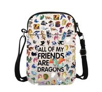 Dragon Novel Merchandise Crossbody Bag Darkstalker Gift Wing Lover Dragon Tribe Gift All Of My Friends Are Dragons Bag, Alldragonscr, Crossbody Bag