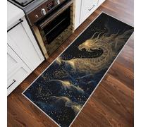 Dragon Ocean Runner Rug for Hallway, Fantasy Eastern Runner Rugs Soft Low Pile Non Slip Easy to Clean Washable Mat for Entryway Kitchen Bedroom Living Room Home Decor, 80x300cm Rf5V12a