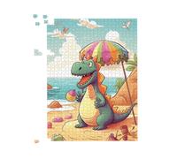 Dragon On A Beach Holiday Jigsaw Puzzle Warren Reed - Designer Yellow 500 Piece