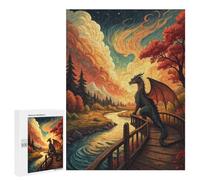 Dragon on A Bridge Overlooking A River Jigsaw Puzzle for Adults And Families, 500 PCS, A Creative Way to Unwind after A Busy Day, for Family Nights