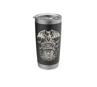 Dragon on a Gothic Tower with Bats and Roses Stainless Steel Insulated Tumbler