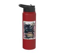 Dragon on a Stack of Books Stainless Steel Insulated Water Bottle