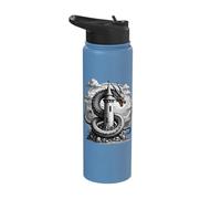 Dragon on a Tower Enchanted Fortress Stainless Steel Insulated Water Bottle