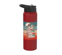 Dragon on Books Bookworm Dragon Book Mythical Creatures Stainless Steel Insulated Water Bottle
