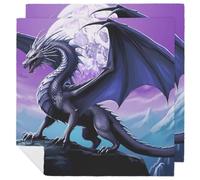 Dragon on Mountain Moon Cloth Napkin for Dinner Party 2 PCS