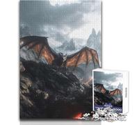 Dragon on Mountain Peak Adult Jigsaw Puzzles 1000 Pieces Smart Fun Educational Game Great Heartfelt Meaningful Present Size 38x52cm