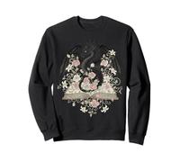 Dragon On Open Book Floral Library Fantasy Sweatshirt
