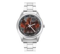 Dragon on The Platform Men’s Watch Analog Quartz Wristwatch Stainless Steel Business for Office