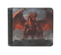 Dragon on The Platform Men's Leather Wallet Bifold Purse Card Holder Slim Money Clip Single-Sided Print