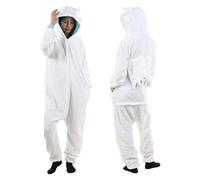 Dragon Onesie Costume, Dragon Costume for Adults, Animal Onesie Pyjamas for Men and Women, Halloween, Cosplay, Party, Carnival, Christmas (White, L)