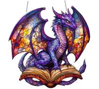 Dragon Ornament Acrylic Dragon Suncatchers for Windows Hanging 5.9 Inch Book Dragon Sun Catcher Hanging Book Dragon Ornament for Home Garden Party Decor Book Dragon Ornament Dragon Sun Catcher Sun Cat