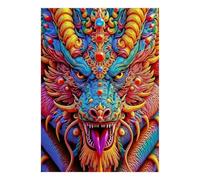 Dragon Ornament Jewel 1000pcs Mini Puzzle For Adults Challenging | 52x38cm Cardboard Living Room Decor Durable Structure Friend Gift Brain Training
