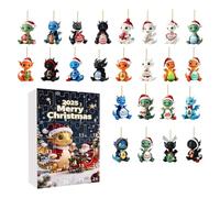 Dragon Ornaments, 24 Days 2D Acrylic Cute Party Accessories, Christmas Dragon Ornaments Countdown, For Offices Home School Dorm Room Door Window Tree V