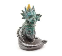 Dragon Over Buddha Backflow Incense Burner Glazed Ceramic