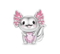 Dragon Owl Graduation Cat Pony Horse Mother Daughter Charm Bead Pendant 925 Sterling Silver Compatible With Pandora Charm Moments Bracelet (Heart Mexican Axolotl Dragon Lizard)