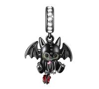 Dragon Owl Graduation Cat Pony Horse Mother Daughter Charm Bead Pendant 925 Sterling Silver Compatible With Pandora Charm Moments Bracelet (Train Your Dragon Toothless)