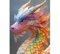 Dragon Paint by Numbers Animals Painting by Numbers for Adults Beginner DIY Digital Painting Hobbies for Adults Women with 3 Brush and Acrylic Paints Kit for Home Decor, Wall Art 50 x 70 cm -zjn2507VC