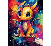 Dragon Paint by Numbers for Adults Animals Painting by Numbers for Aadults Kids, Canvas Oil Paintings with Acrylic Pigment Kits Hobbies for Adults Women for Christmas Decorations Gifts 40x50cm H-31