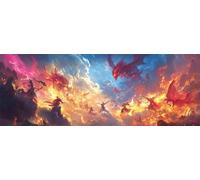 Dragon Paint by Numbers for Adults Beginners, 34x101 Inch Large Paint by Numbers War, Easy DIY Acrylic Oil Painting by Numbers for All Ages, Perfect Crafts for Home Wall Decor (Without Frame) -H918
