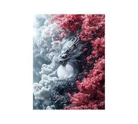 Dragon Paint by Numbers for Adults, Cherry Blossoms Acrylic Paint by Numbers Kits, DIY Hobbies for Adults Women Art Supplies 38x28in Canvas for Painting Wall Art for Room Decor Gifts GYYH-4471