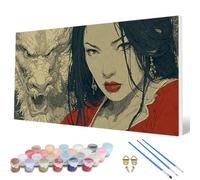 Dragon Paint by Numbers for Adults, Paint by Numbers Cartoon Pattern Design Painting Kits, Acrylic Painting Kit with Brushes Adult Crafts for Room Decor, Wall Art, Gifts 50X120Inch -hcw2507Q4827