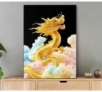 Dragon Paint by Numbers for Adults with Frame 35x45cm Adult Paint by Numbers Landscape Oil Painting DIY Art Craft Kit with Brushes and Acrylic Pigment for Home Bedroom Wall Decor, Gifts Women LyA-1460