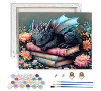Dragon Paint by Numbers Kit for Adults,Fun Paint by Number with Frame | Paint by Number Kit for Beginner,Adult Paint by Number Kits on Canvas,DIY Acrylic Oil Painting Kit,Wall Decor Gift,10X12 inch