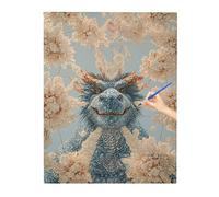 Dragon Paint by Numbers Kits, Paint by Numbers for Adults Fear, DIY Arts and Crafts for Kids, Canvas Oil Painting Kit for Beginner, Hobbies for Adults Women, Christmas Decorations, Gifts 50x70cm Z-44