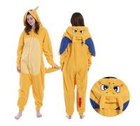 Dragon Pajamas Unisex Jumpsuit for Adults Hooded Sleepwear Cute Animal Cosplay Halloween Party Costumes Yellow