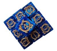 Dragon Pattern Dice, Acrylic Blue Marble STK | 1.7cm Polyhedral Gemstone Texture 50g, This Exquisite Ten Piece Set Enhances Tabletop Immersion For Role Playing Enthusiasts
