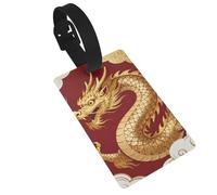 Dragon Pattern Luggage Tags for Suitcases - Durable PVC ID Tags with Detachable Straps for Travel, Backpack, Golf Bag, Anti-Loss