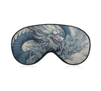 Dragon Pattern Sleep Mask Light Block-Out Eye Mask for Side Sleeper Pressure-Free Soft Night Blindfold with Adjustable Strap Breathable Sleep Eye Cover for Travel
