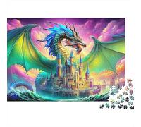 Dragon Phoenix 300 Piece Cartoon Style Wooden Jigsaw Puzzle - Brain Game, Home Décor, Relaxing & Educational Fun (Family Puzzle)