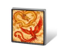 Dragon Phoenix Brooches And Pins for Women Men Funny Hat Pin Fashion Lapel Pin Cool Square Badge Brooch Metal Button Pins Cute Pins for Backpacks Tie Suit Wedding Party Accessory