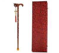 Dragon & Phoenix Head Wood Carved Walking Stick, Premium Rosewood, Ergonomic Traditional Style, Unisex Cane - Gift for Elders(Phoenix,Height: 166-170 cm)